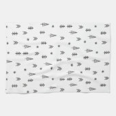 Minimalistisch zwart-wit winterpatroon theedoek (Horizontaal)