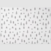 Minimalistisch zwart-wit winterpatroon tissuepapier (Voorkant)