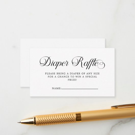 Minimalistisch zwart wit wolk negen luier loterij informatiekaartje (Voorkant / Achterkant in situ)