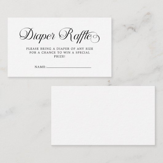 Minimalistisch zwart wit wolk negen luier loterij informatiekaartje (Voorkant / Achterkant)