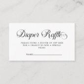 Minimalistisch zwart wit wolk negen luier loterij informatiekaartje (Voorkant)