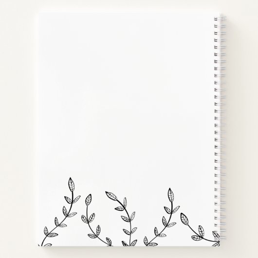 Minimalistisch zwart-wit Wreateren - Aangepast mon Notitieboek (Achterkant)
