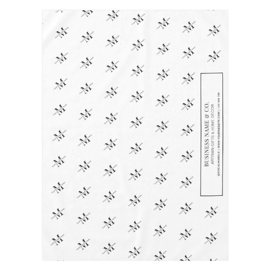 Minimalistisch zwart-wit zakelijk Logo Craft Show Tafelkleed (Voorkant)