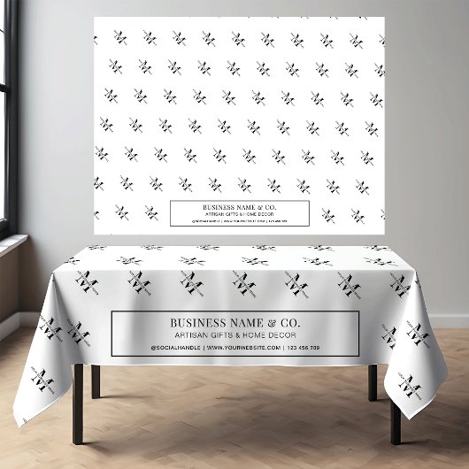 Minimalistisch zwart-wit zakelijk Logo Craft Show Tafelkleed