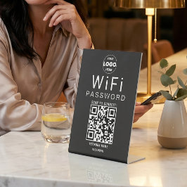 Minimalistisch Zwart Wit Zakelijk WiFi QR Code Log Reclamebord Met Voetstuk