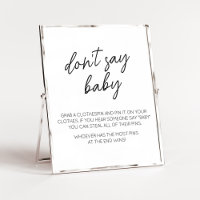 Minimalistisch Zwart-wit Zeg niet Baby