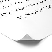 Minimalistisch zwart-wit zelfliefde citaat poster (Hoek)