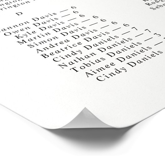 Minimalistisch zwart-wit zitschema Poster (Hoek)