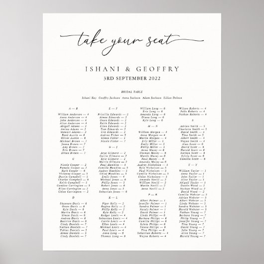 Minimalistisch zwart-wit zitschema Poster (Voorkant)