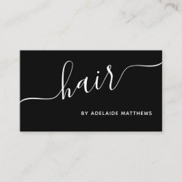 Minimalistisch zwart-wit zwart-haarsalon Haarstyli Visitekaartje