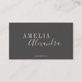 Minimalistisch zwart-wit zwart-witscript visitekaartje (Voorkant)