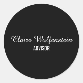 Minimalistisch zwart-witbedrijf ronde sticker