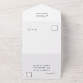 Minimalistisch zwart-witcalligrafie-huwelijk all in one uitnodiging (Buitenkant)