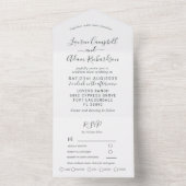 Minimalistisch zwart-witcalligrafie-huwelijk all in one uitnodiging (Binnen)