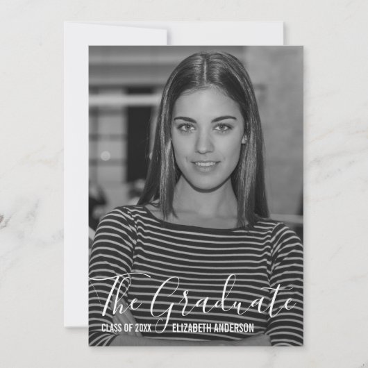 Minimalistisch zwart-witfotoAfstuderen Kaart (Voorkant)