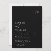 Minimalistisch zwart-witfotohuwelijk kaart (Voorkant)