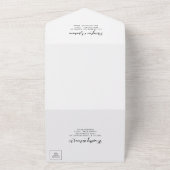 Minimalistisch zwart-withuwelijk all in one uitnodiging (Buitenkant)