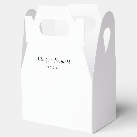 Minimalistisch zwart-withuwelijk bedankdoosjes (Geopend)