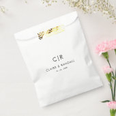 Minimalistisch zwart-withuwelijk bedankzakje (Gezegeld)