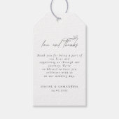 Minimalistisch zwart-withuwelijk cadeaulabel (Voorkant)
