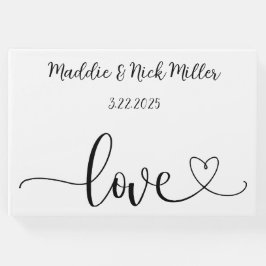 Minimalistisch zwart-withuwelijk gastenboek