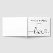 Minimalistisch zwart-withuwelijk gastenboek (Volledig)