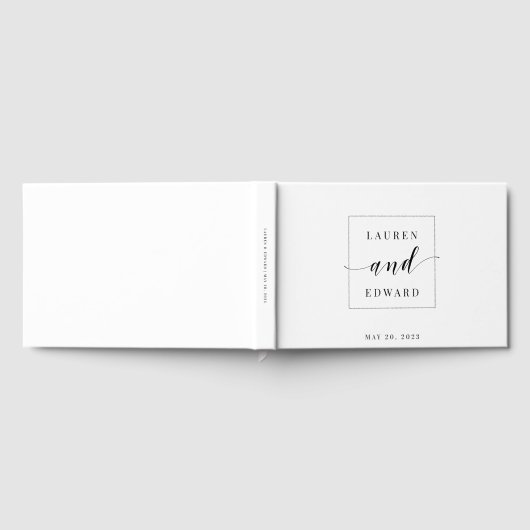 Minimalistisch zwart-withuwelijk gastenboek (Volledig)