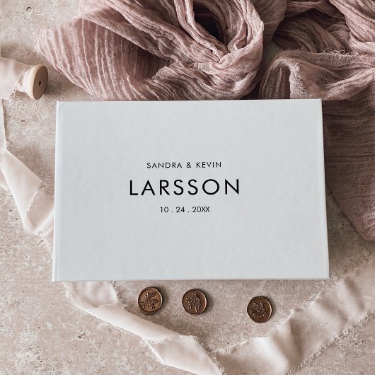 Minimalistisch zwart-withuwelijk gastenboek