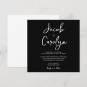 Minimalistisch zwart-withuwelijk kaart (Voorkant / Achterkant)