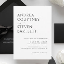 Minimalistisch zwart-withuwelijk