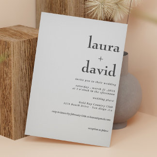 Minimalistisch zwart-withuwelijk kaart