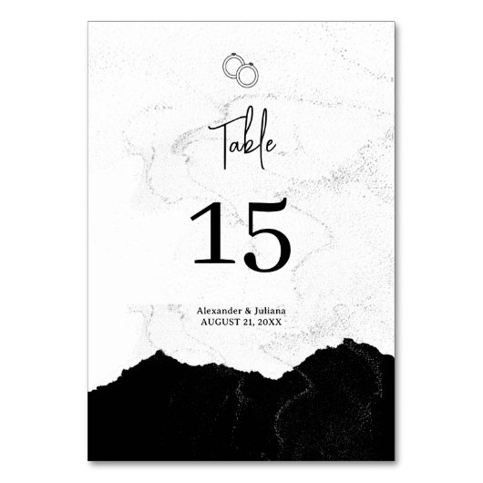 Minimalistisch zwart-withuwelijk kaart (Voorkant)