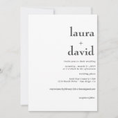 Minimalistisch zwart-withuwelijk kaart (Voorkant)