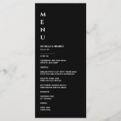 Minimalistisch zwart-withuwelijk menu (Voorkant)