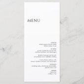Minimalistisch zwart-withuwelijk menu (Voorkant)