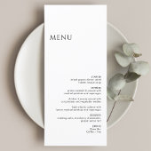 Minimalistisch zwart-withuwelijk menu
