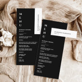 Minimalistisch zwart-withuwelijk menu