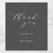 Minimalistisch zwart withuwelijk met elegant bedan wijn etiket (Enkel label)