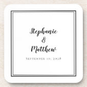 Minimalistisch zwart withuwelijk Moderne Pas getro Bier Onderzetter (Voorkant)