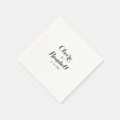 Minimalistisch zwart-withuwelijk Napkins Servet (Hoek)