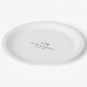 Minimalistisch zwart-withuwelijk papieren bordje (Gekanteld)