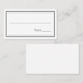 Minimalistisch zwart-withuwelijk plaatskaartje (Voorkant / Achterkant)