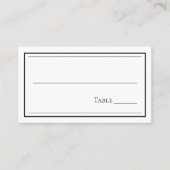 Minimalistisch zwart-withuwelijk plaatskaartje (Voorkant)