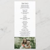 Minimalistisch zwart-withuwelijk programmakaart (Achterkant)