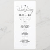 Minimalistisch zwart-withuwelijk programmakaart (Voorkant)