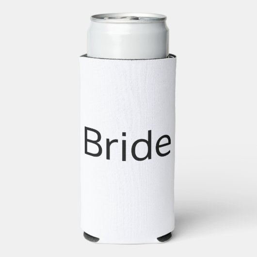 Minimalistisch zwart-withuwelijk seltzer blikjeskoeler (Seltzer Achterkant)