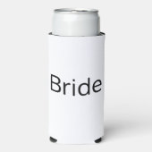 Minimalistisch zwart-withuwelijk seltzer blikjeskoeler (Seltzer Voorkant)