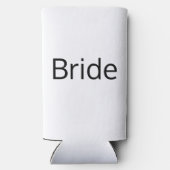 Minimalistisch zwart-withuwelijk seltzer blikjeskoeler (Achterkant)