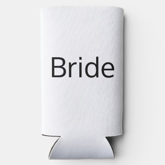 Minimalistisch zwart-withuwelijk seltzer blikjeskoeler (Achterkant)