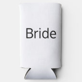 Minimalistisch zwart-withuwelijk seltzer blikjeskoeler (Voorkant)